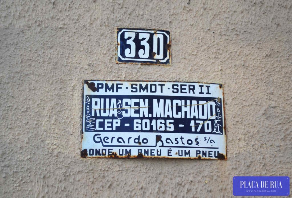 Placa de rua Senador Machado, Fortaleza, Ceará