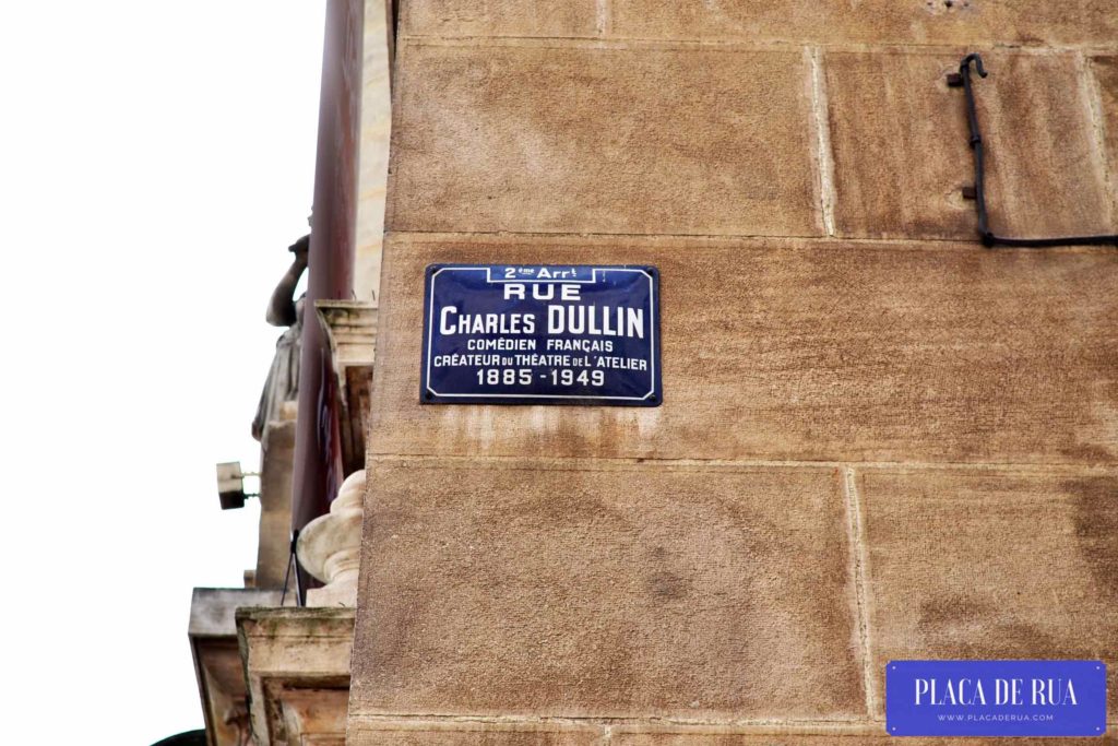 Placa de rua Charles Dullin em Lyon, na França